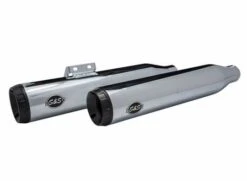 S&S Endschalldämpfer Grand National Chrom & Schwarze Kappen