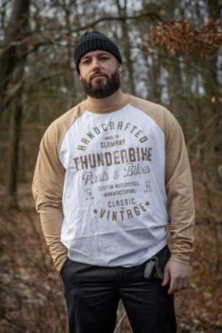 Thunderbike Longsleeve Handcrafted Weiß/beige -Elektrik Blitz Angebote Store 19 31 1422v 11