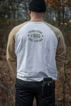 Thunderbike Longsleeve Handcrafted Weiß/beige -Elektrik Blitz Angebote Store 19 31 1422v 21
