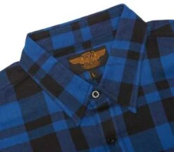 West Coast Choppers La Bomba Herringbone Flannel Hemd Blau/schwarz -Elektrik Blitz Angebote Store 588633v 41