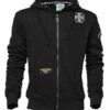 West Coast Choppers Cross Panel Zip Hoodie Schwarz