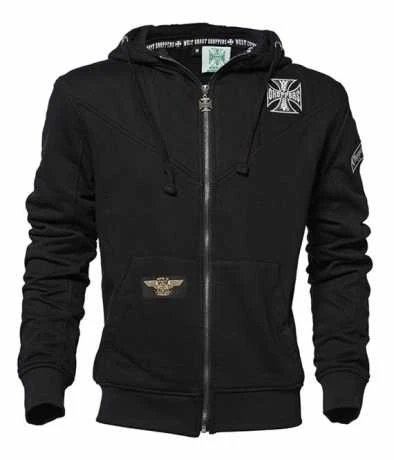 West Coast Choppers Cross Panel Zip Hoodie Schwarz 1 West Coast Choppers Cross Panel Zip Hoodie Schwarz