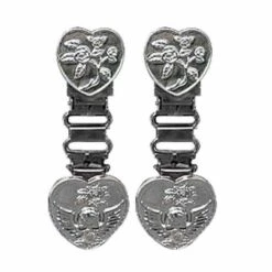 Ryder Front Laced Boot Clips Heart/Skull Chrom