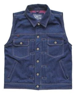 13 1/2 Rain Splitter Denim Weste Blau