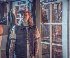 13 1/2 Rain Splitter Denim Weste Blau -Elektrik Blitz Angebote Store 915622v 3