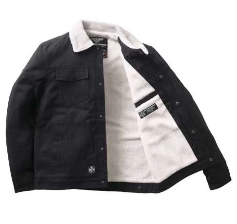 West Coast Choppers Sherpa Lined Canvas Jacke Schwarz 3 West Coast Choppers Sherpa Lined Canvas Jacke Schwarz – Bild 3