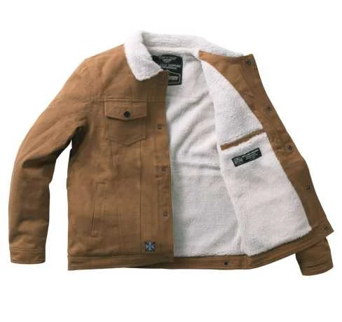 West Coast Choppers Sherpa Lined Canvas Jacke Braun 3 West Coast Choppers Sherpa Lined Canvas Jacke Braun – Bild 3