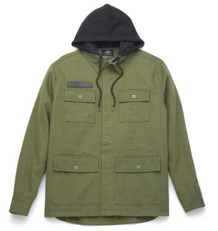 Harley-Davidson Hemdjacke Heavy Twill Mit Kapuze Grün 1 Harley-Davidson Hemdjacke Heavy Twill Mit Kapuze Grün