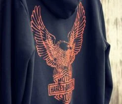 Harley-Davidson Zip Hoodie Road Captain Schwarz -Elektrik Blitz Angebote Store 96008 23vm harley43