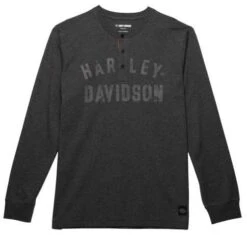 Harley-Davidson Henley Shirt Staple Dunkelgrau