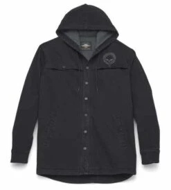 Harley-Davidson Denim Jacke Willie G Skull Snap Front Hooded
