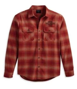 Harley-Davidson Flanellhemd Safari Karo Orange