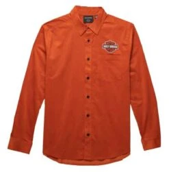 Harley-Davidson Hemd Bar & Shield Corduroy Orange