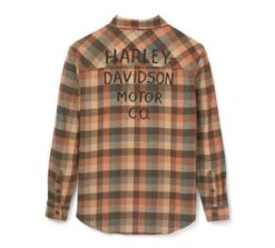 Harley-Davidson Shed Font Two Pocket Flannel Hemd -Elektrik Blitz Angebote Store 96149 22vm 21