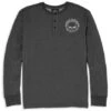 Harley-Davidson Longsleeve Henley Skull Grau Meliert