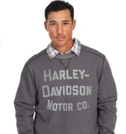 Harley-Davidson Sweatshirt Amplifier Crew Grau 5 Harley-Davidson Sweatshirt Amplifier Crew Grau -Elektrik Blitz Angebote Store 96298 22vm 3
