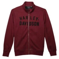 Harley-Davidson Zip Sweater Staple Thermal Sherpa Dunkelrot