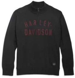 Harley-Davidson 1/4 Zip Sweater Staple Schwarz