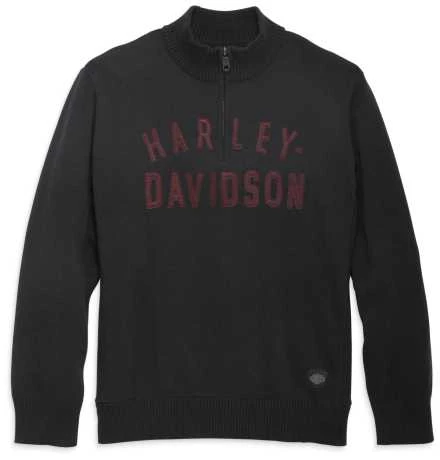 Harley-Davidson 1/4 Zip Sweater Staple Schwarz 1 Harley-Davidson 1/4 Zip Sweater Staple Schwarz