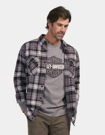Harley-Davidson Hemd Essence Flannel Schwarz/grau 3 Harley-Davidson Hemd Essence Flannel Schwarz/grau – Bild 3