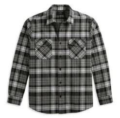Harley-Davidson Hemd Essence Flannel Schwarz/grau