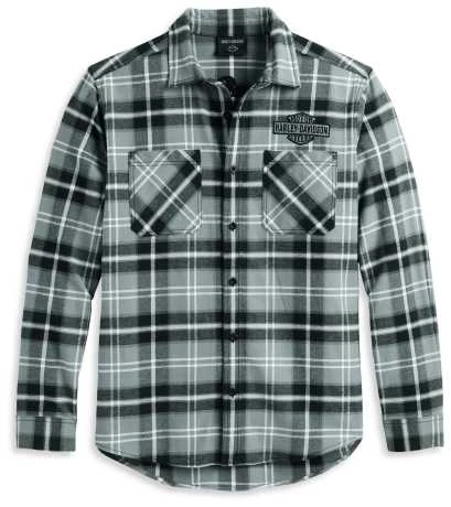 Harley-Davidson Hemd Milwaukee Grau Kariert 1 Harley-Davidson Hemd Milwaukee Grau Kariert