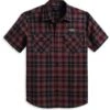 Harley-Davidson Kurzarmhemd Oval Path Rot Kariert