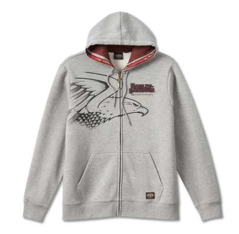 Harley-Davidson Zip Hoodie 120th Anniversary Eagle Grau Meliert 1 Harley-Davidson Zip Hoodie 120th Anniversary Eagle Grau Meliert