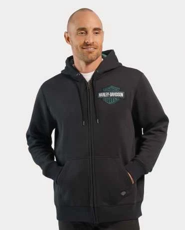 Harley-Davidson Zip Hoodie Bar & Shield Revolution Schwarz 3 Harley-Davidson Zip Hoodie Bar & Shield Revolution Schwarz – Bild 3