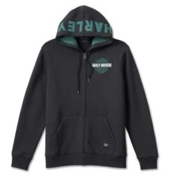 Harley-Davidson Zip Hoodie Bar & Shield Revolution Schwarz