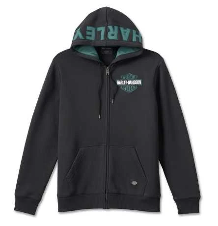 Harley-Davidson Zip Hoodie Bar & Shield Revolution Schwarz 1 Harley-Davidson Zip Hoodie Bar & Shield Revolution Schwarz