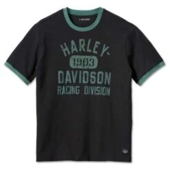 Harley-Davidson T-Shirt Racing Ringer Schwarz/grün