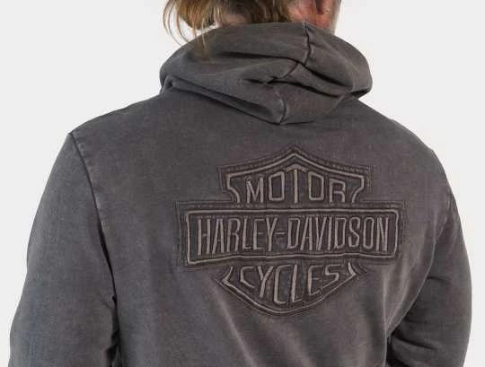 Harley-Davidson Hoodie Kickstart Dunkelgrau 3 Harley-Davidson Hoodie Kickstart Dunkelgrau – Bild 3
