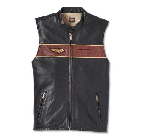 Harley-Davidson Lederweste 120th Anniversary Schwarz 1 Harley-Davidson Lederweste 120th Anniversary Schwarz