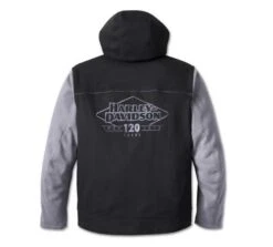 Harley-Davidson Riding Hoodie 120th Anniversary Deflector Schwarz/grau -Elektrik Blitz Angebote Store 97178 23em 21