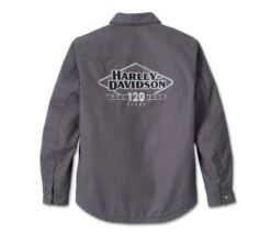 Harley-Davidson Riding Hemdjacke 120th Anniversary Operative Grau -Elektrik Blitz Angebote Store 97189 23em 22
