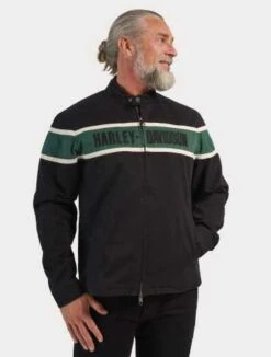 Harley-Davidson Bar Jacke Schwarz/grün -Elektrik Blitz Angebote Store 97435 23vm 31