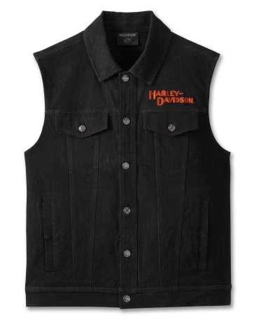 Harley-Davidson Jeansweste Whiplash Denim Schwarz 1 Harley-Davidson Jeansweste Whiplash Denim Schwarz