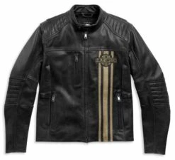 Harley-Davidson Lederjacke Triple-Vent Schwarz