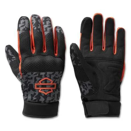 Harley-Davidson Handschuhe Dyna Textil Mesh Schwarz/grau/orange 1 Harley-Davidson Handschuhe Dyna Textil Mesh Schwarz/grau/orange