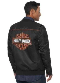 Harley-Davidson Jacke Timeless Bar & Shield Schwarz/orange -Elektrik Blitz Angebote Store 98401 22vm 63
