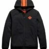 Harley-Davidson Hooded Jacke Vertical Stripe Schwarz & Orange