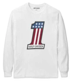 Harley-Davidson #1 Race Longsleeve Weiß