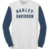 Harley-Davidson Longsleeve Staple Colorblock Weiß/blau