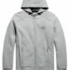 Harley-Davidson Zip Hoodie Rib-Knit Side Grau