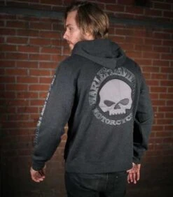 Harley-Davidson Skull Zip Hoodie, Grau -Elektrik Blitz Angebote Store 99107 18vm 5