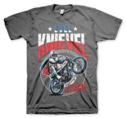 Evel Knievel Wheelie T-Shirt Dunkelgrau