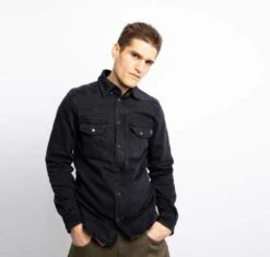 John Doe Motoshirt Motorrad Hemd Denim Schwarz -Elektrik Blitz Angebote Store jdl5012 3