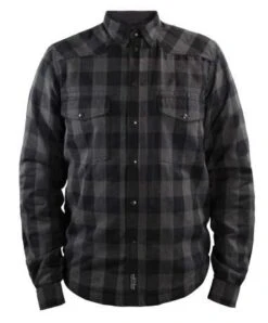 John Doe Motoshirt Motorrad Hemd Grau/schwarz