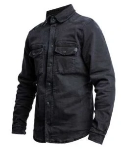 John Doe Motoshirt Motorrad Hemd Denim Schwarz -Elektrik Blitz Angebote Store john doe motoshirt jdl5012 3